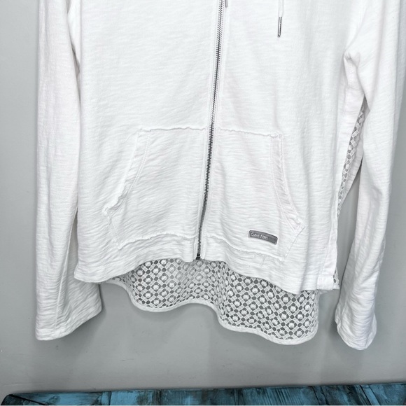 Calvin Klein Performance Lightweight White Zip up Hoody Size Large - Picture 4 of 11